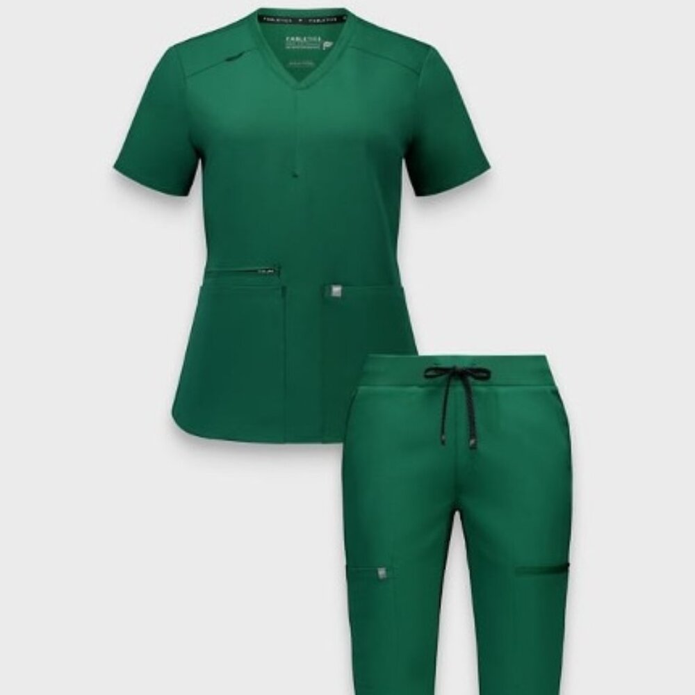 Fabletics Scrub Set Hunter Green